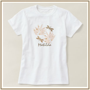 T-shirt Jolie libellule et Feuille Feminine