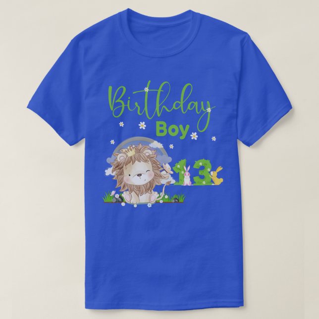 T-shirt Jolie Lion 13e anniversaire garçon (Design devant)