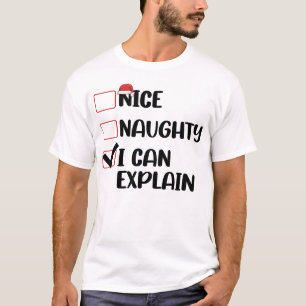 T-shirt Jolie méchant je peux expliquer liste de Noël Père