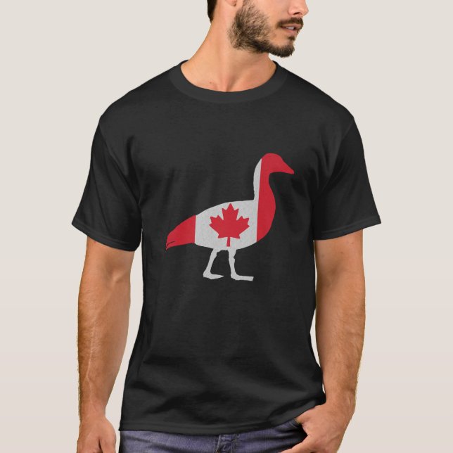T-shirt Jolie Oie D'Amour En Feuille D'Érable Drapeau Cana (Devant)