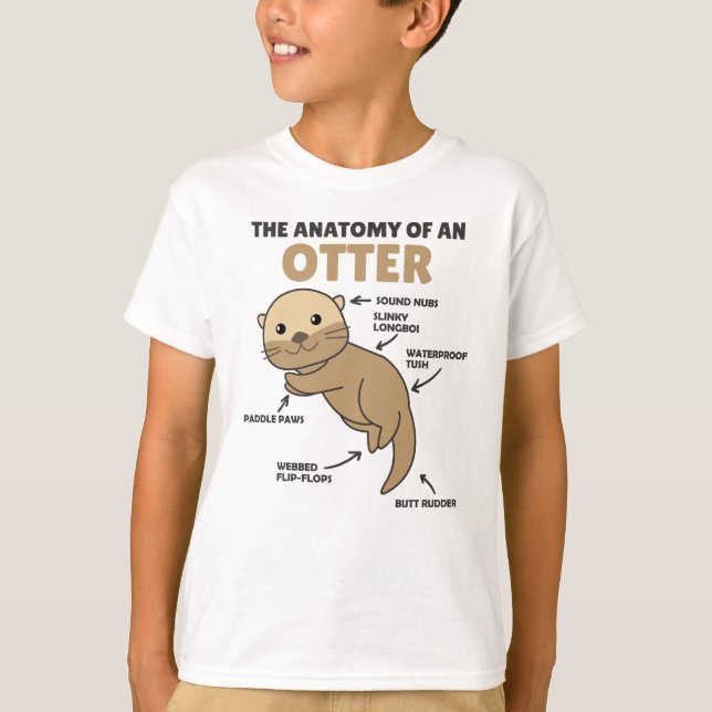 T-shirt Jolie Otter Explication Anatomie D'Une Otter (Devant)