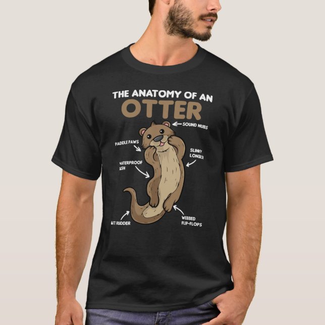 T-shirt Jolie Otter Explication Anatomie D'Une Otter (Devant)