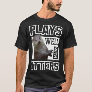 T-shirt Jolie Otter Joue Bien Avec Les Otters Femmes Enfan