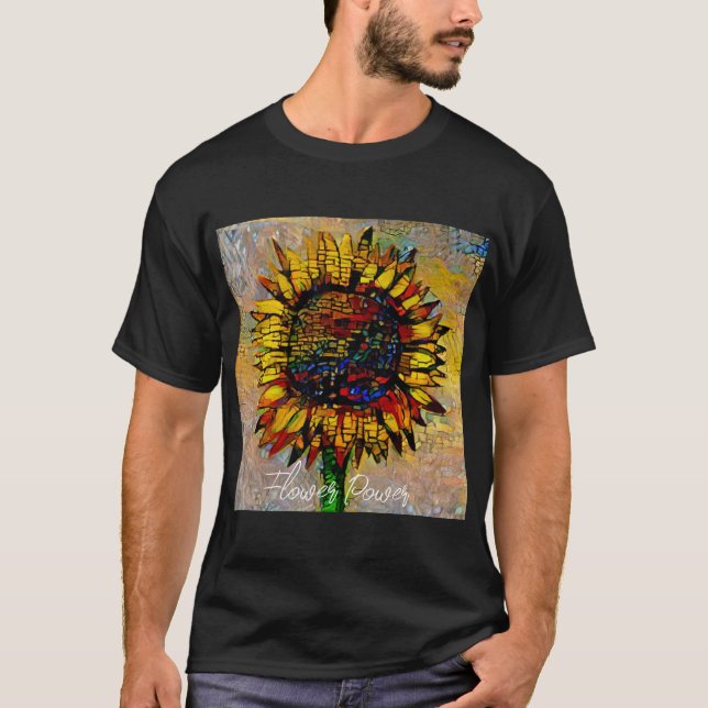T-shirt Jolie peinture Abstraite de tournesol (Devant)
