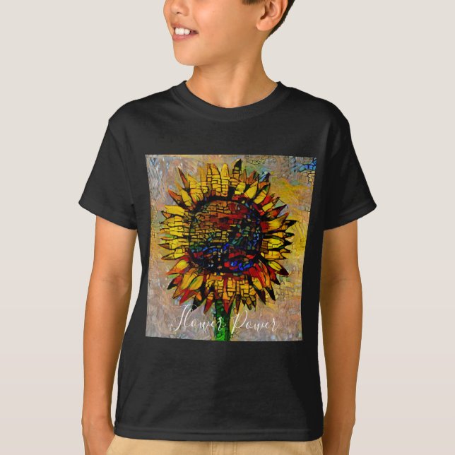 T-shirt Jolie peinture Abstraite de tournesol (Devant)