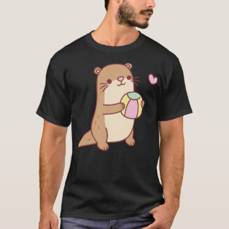 T-shirt Jolie Petite Otter Jouer Avec Beach Ball