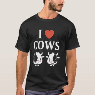 T-shirt Jolie petite vache Drôle minimaliste simple j'aime