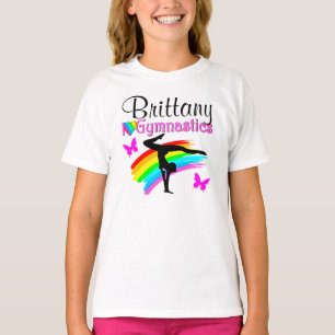 T-SHIRT JOLIE RAINBOW ET BETTERFLY PERSONNALISÉ GYMNAST