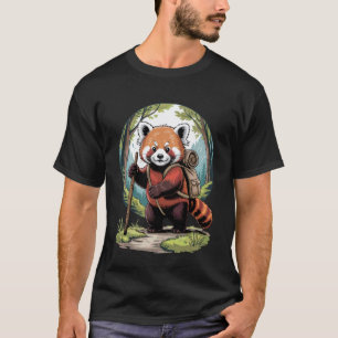 T-shirt Jolie randonnée Panda roux Backpacking Aventure da