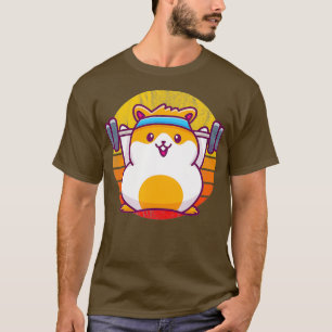 T-shirt Jolie salle de sport Retro Hamster Entraînement co