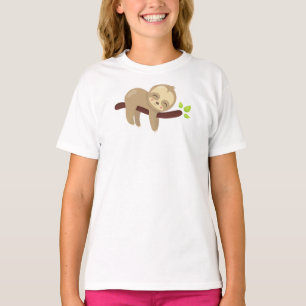 T-shirt Jolie Sloth, Fente Bébé, Fente Lazy, Fente couchée