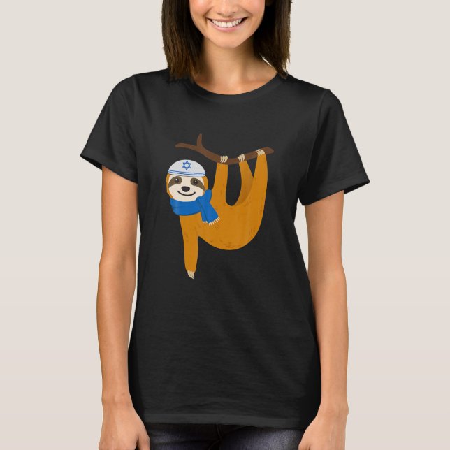 T-shirt Jolie Sloth Hanoukka Lazy Sloths Lover Juif Drôle (Devant)