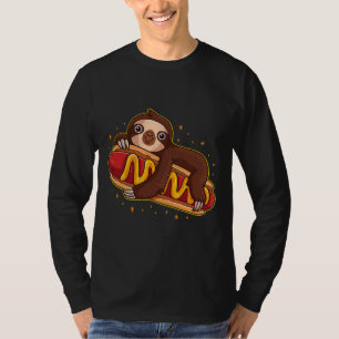 T-shirt Jolie Sloth Hotdog Funny Foody Hot Chien