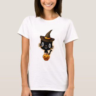 T-shirt Jolie sorcière de chat noir Halloween