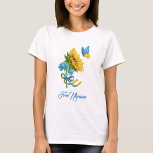 T-shirt Jolie Ukraine libre tournesol & papillon