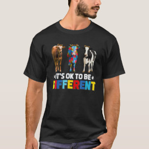 T-shirt Jolie vache Puzzle C'est OK d'être un autre Autism