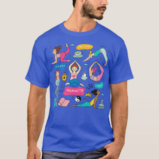 T-shirt Jolie Yoga Girl Doodle Art