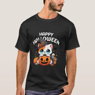 T-shirt Jolies femmes chats d'Halloween Filles Chats Hallo