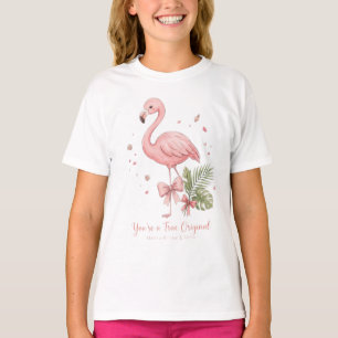 T-shirt Jolies filles au flamant rose floral
