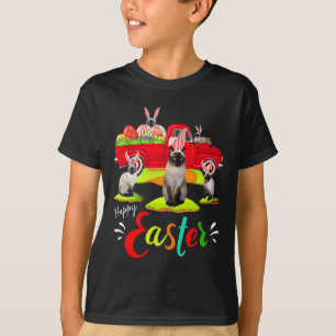 T-shirt Jolis chats siamois de lapin mignon roulant dans u
