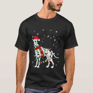 T-shirt Jolis éclairages de Noël pour chien DALMATIEN