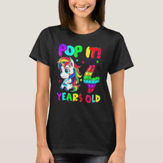 T-shirt Jolis jouets de licorne agités Pop It j'ai 4 fille