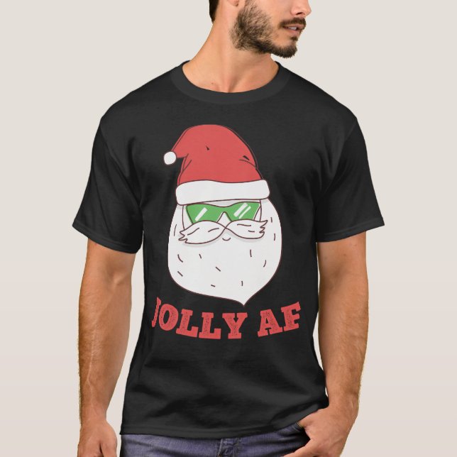 T-shirt Jolly Af Cool Père Noël (Devant)