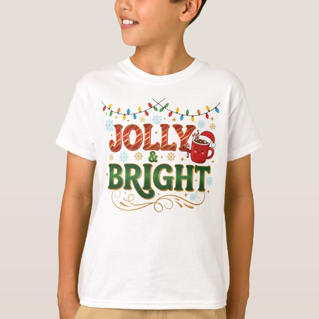 T-shirt Jolly & Bright Christmas (Devant)