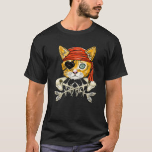 T-shirt Jolly roger Drapeau Crâne Et Traverses - Chat Drôl