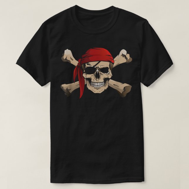 T-shirt Jolly roger Drôle Pirate Halloween Costume 5755 (Design devant)