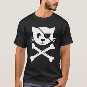 T-shirt Jolly roger Pirate de chat Drapeau crâne et os cro