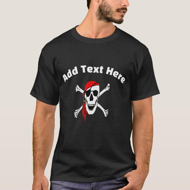 T-shirt Jolly roger Pirates crâne et os (Devant)