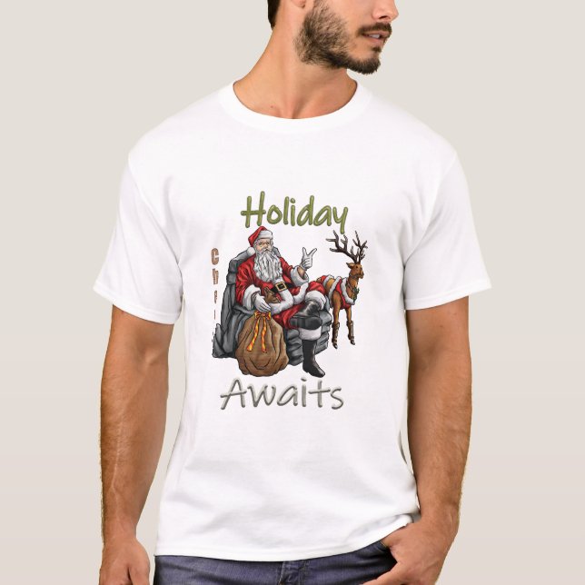 T-shirt "Jolly Santa and His Reindeer" (Devant)