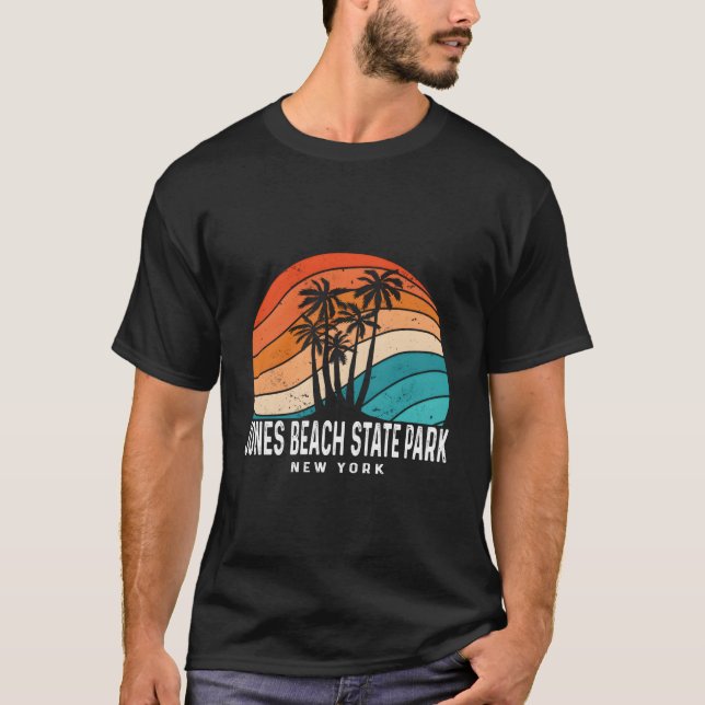 T-shirt Jones Beach State Park New York Palm Tree Beach (Devant)