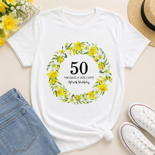 T-shirt Jonquille jaune Cinquantième anniversaire personna