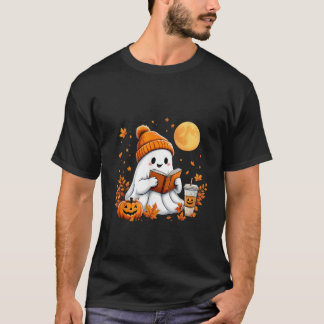 T-shirt Jote Ghost Lecture Livre Halloween Automne Automne