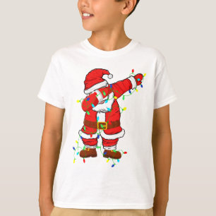 T-shirt Jote Père Noël Dabbing Lights Christmas Boy T-Shir