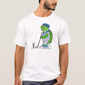 T-shirt jouant au golf de tortue