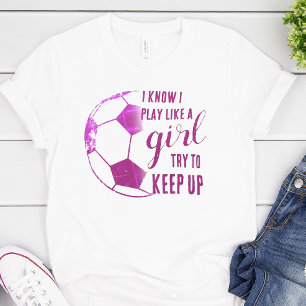 T-shirt Joue au football comme une fille