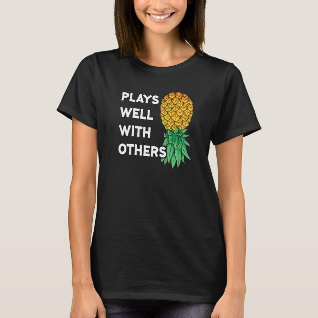 T-shirt Joue bien avec d'autres à l'envers de l'ananas Pol (Devant)