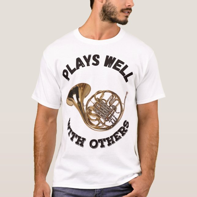 T-shirt Joue bien avec d'autres - Corne française (Devant)