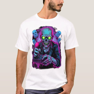 T-shirt Jouer à des jeux vidéo pour Zombie Halloween éffra