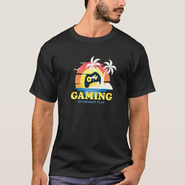 T-shirt Jouer à mon plan de retraite Gamer (Devant)