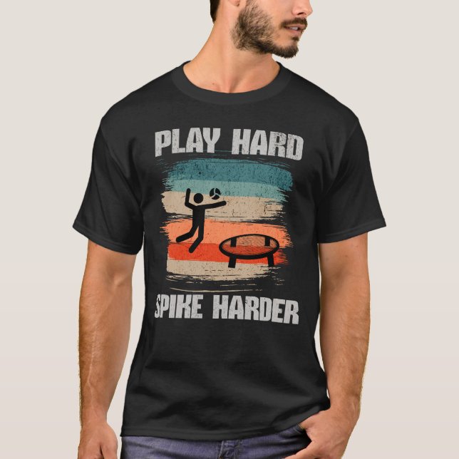 T-shirt Jouer à Spike Harder Spikeball (Devant)