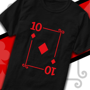 T-shirt Jouer aux cartes Costume Dix Carte 10 de Diamants