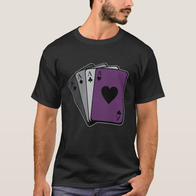 T-shirt Jouer Des Cartes À L'Ace Des Pique Drapeau Sexuel  (Devant)