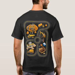 T-shirt Jouer des véhicules de construction sur le dos de 