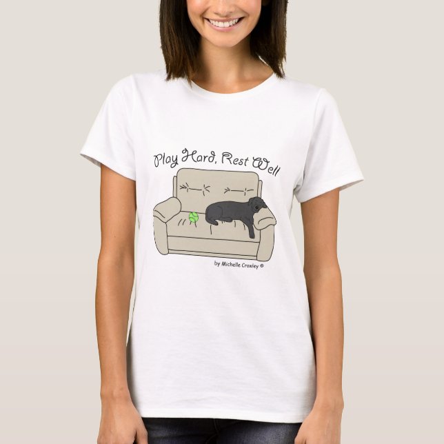 T-shirt jouer dur repos bien (Devant)