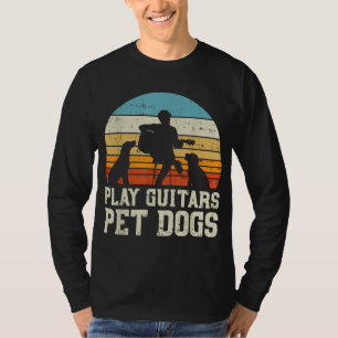 T-shirt Jouer Guitares Animaux de compagnie Chien Rétro Mu