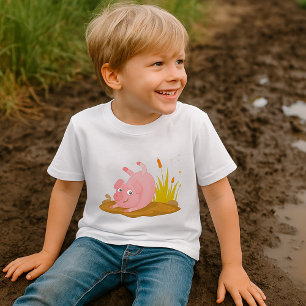 T-shirt Jouer le cochon dans la boue drôle animal de ferme